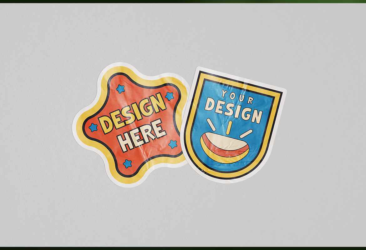 Realistic Sticker Mockup