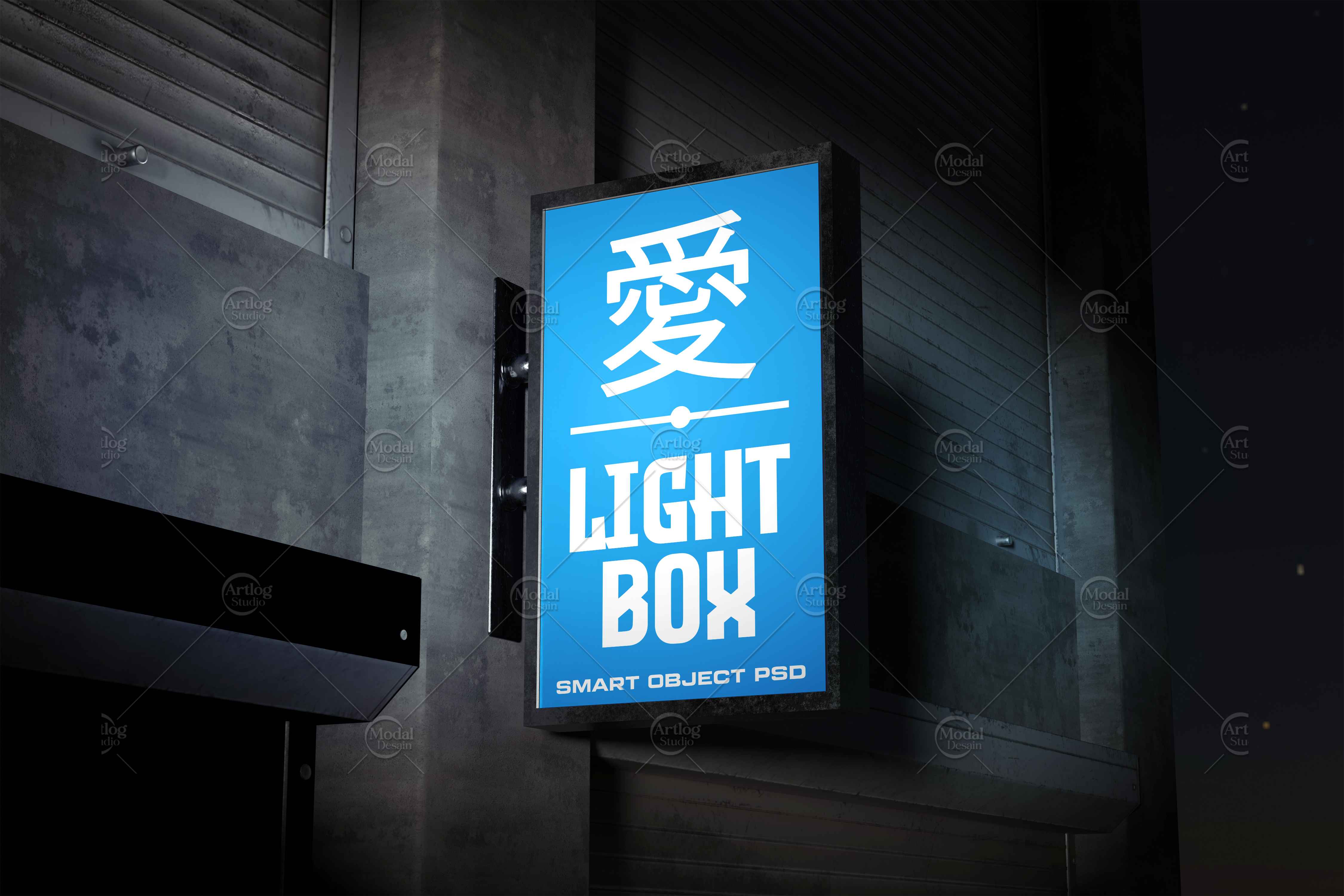 Light Box Sign Mockup