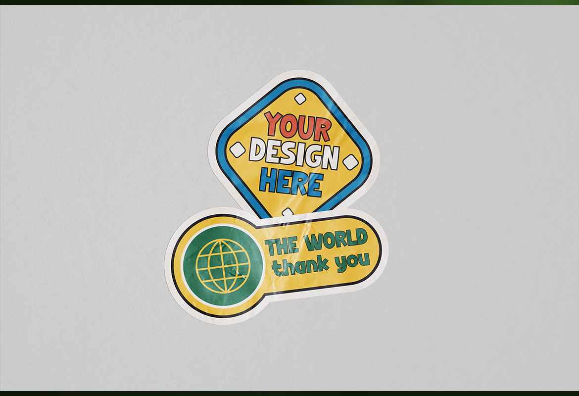 Realistic Sticker Mockup